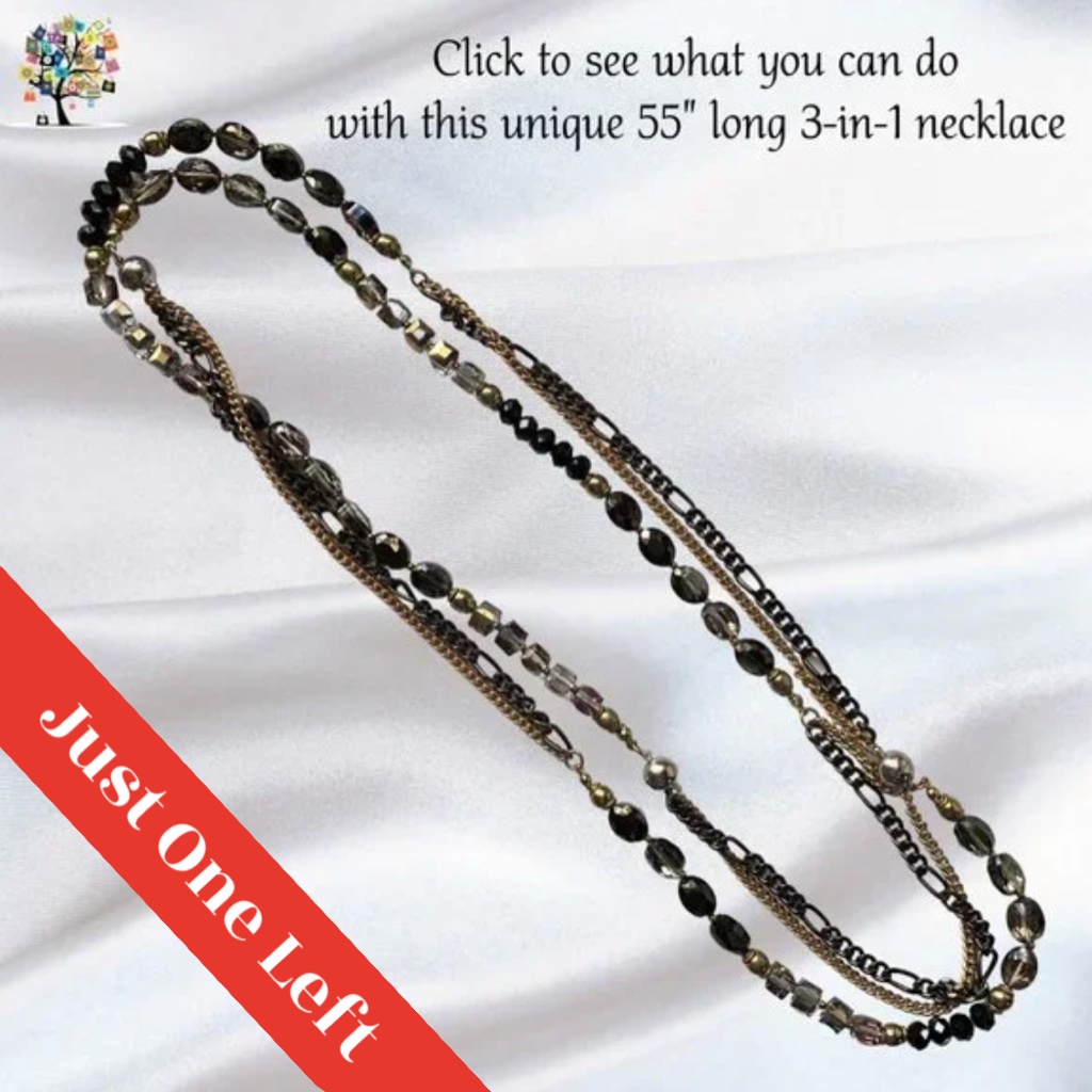 Unique Statement Magnetic Black Necklace 3 Pieces